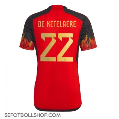 Billiga Belgien Charles De Ketelaere #22 Hemma fotbollskläder VM 2022 Kortärmad